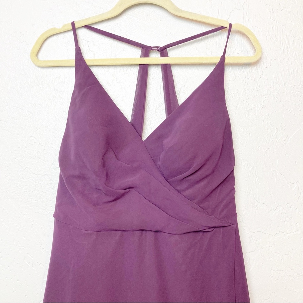 Azazie Plum Purple Spaghetti Strap Wedding Dress - Picture 3 of 8